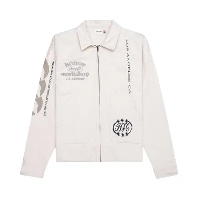 Pre-owned Honor The Gift Banner Jacket 'natural' | Cream | Men's Size M In White