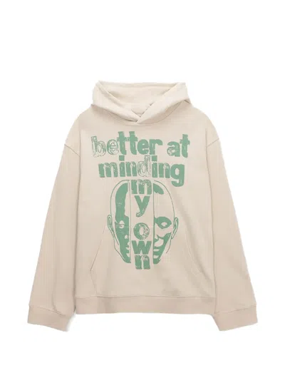 Honor The Gift Better At Minding My Own Graphic-print Hoodie In Neutral