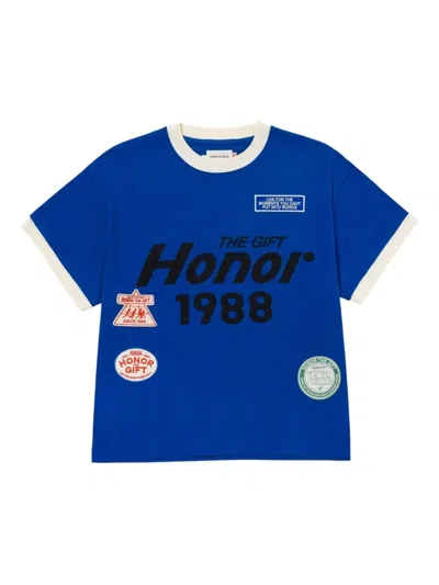 Honor The Gift Box-logo Cotton T-shirt In Blue