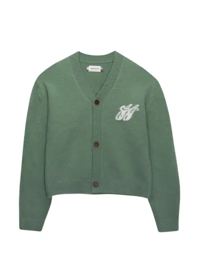 Honor The Gift Brushed V-neck Cardigan In Green