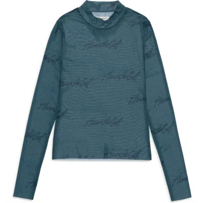 Honor The Gift Burnout Graphic Mock Neck In Green