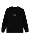 Honor The Gift Cable-knit Logo-patch Sweater In Black