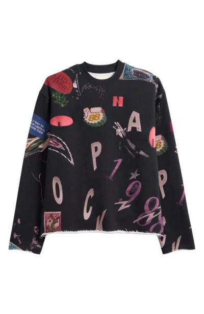 Honor The Gift Collage Crewneck Graphic Sweatshirt In Black