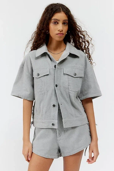 Honor The Gift Corduroy Short Sleeve Jacket In Light Grey, Women's At Urban Outfitters