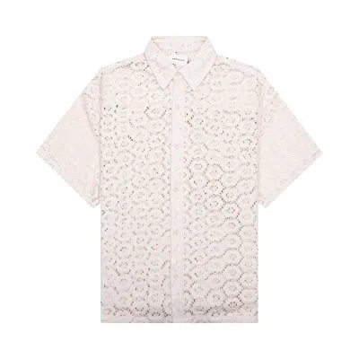 Pre-owned Honor The Gift Crochet Button Up 'bone' | White | Men's Size Xxl