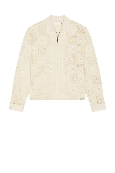 Honor The Gift Crochet Full Zip Jacket In Brown