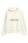 Honor The Gift Crop Logo Graphic Hoodie In Bone