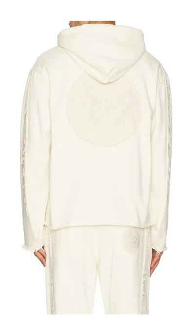 Honor The Gift Denim Panel Hoodie In White