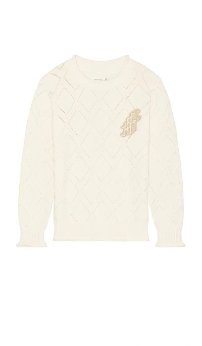 Honor The Gift Diamond Knit Sweater In Cream