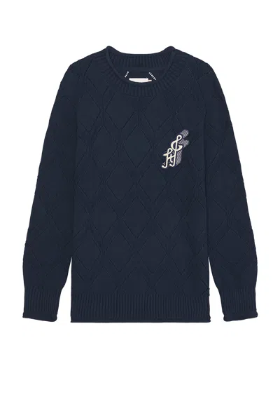 Honor The Gift Diamond Knit Sweater In Navy