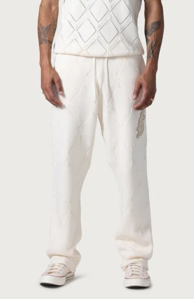 Honor The Gift Diamond Knit Sweatpants In Cream