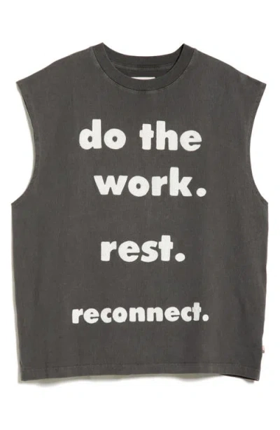 Honor The Gift Do The Work Graphic Cotton Tank In Black