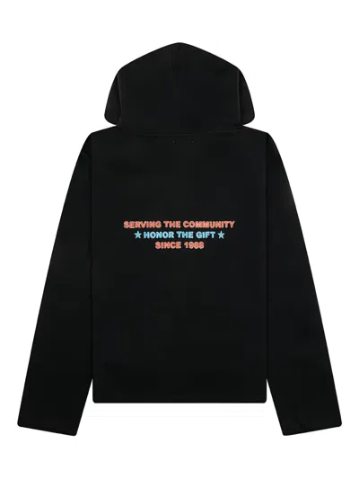 Honor The Gift Embroidered-logo Hoodie In Black