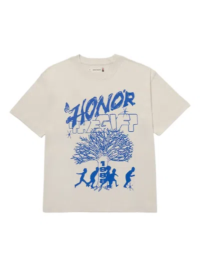 HONOR THE GIFT FAMILY TREE-PRINT "BEIGE" T-SHIRT