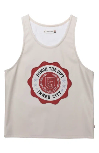 Honor The Gift Faux Leather Tank Top In Bone
