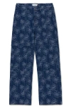 Honor The Gift Floral Jacquard Denim Utility Pants In Indigo