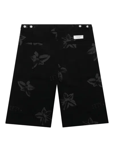 Honor The Gift Floral-print Buttoned Shorts In Black