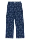 Honor The Gift Floral Jacquard Denim Utility Pants In Blue