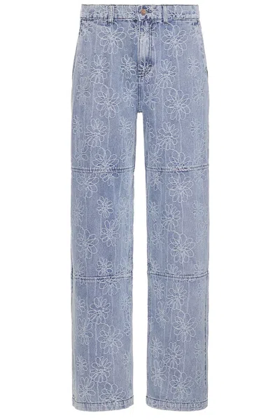 Honor The Gift Flower Jacquard Pant In Light Indigo