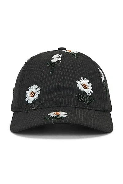 Honor The Gift Flowers Beaded 6 Panel Cap In Black