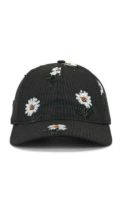 Honor The Gift Flowers Beaded 6 Panel Cap In Black