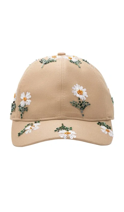 Honor The Gift Flowers Beaded 6 Panel Cap In Neutral
