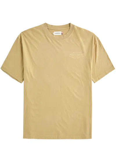 Honor The Gift Forum Printed Distressed Cotton T-shirt In Tan