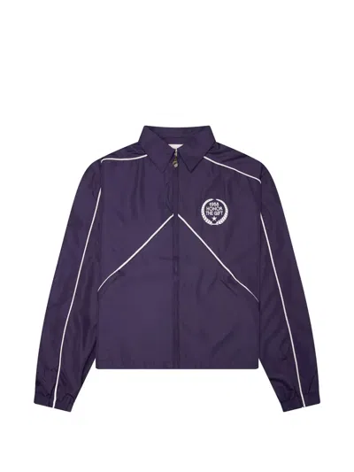 Honor The Gift Honeycomb Logo-embroidered Track Jacket In Purple