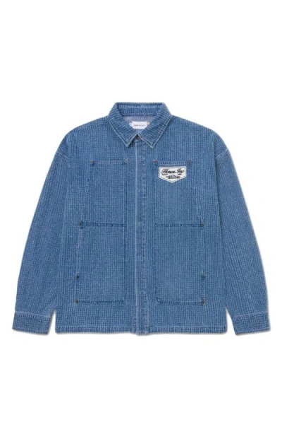 Honor The Gift Honor Inc Mixed Stripe Cover Overshirt In Indigo