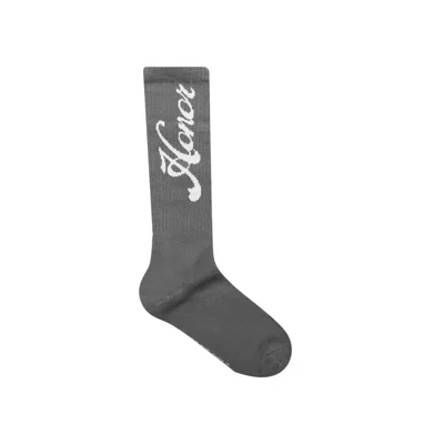 Pre-owned Honor The Gift Honor Script Ribbed Sock 'stone' In Grey