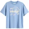 Honor The Gift In The Clouds Cotton Graphic T-shirt In Blue