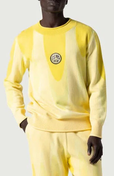 Honor The Gift Jacquard Drop Cotton Sweater In Yellow