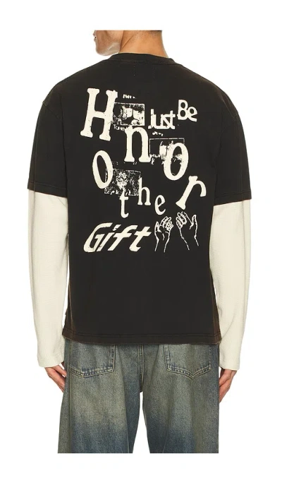 Honor The Gift Just Be Longsleeve Tee In Black