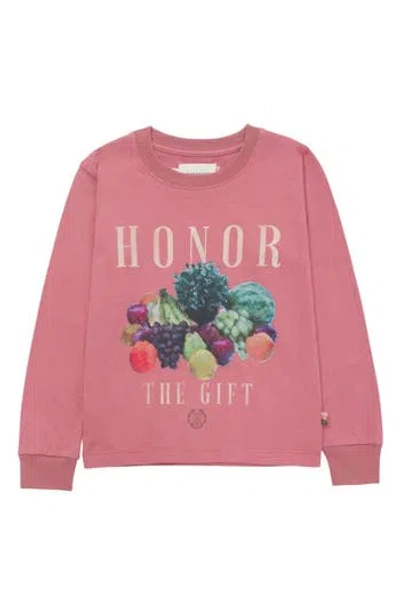 HONOR THE GIFT HONOR THE GIFT KIDS' FRUITS LONG SLEEVE COTTON GRAPHIC T-SHIRT