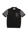 HONOR THE GIFT HONOR THE GIFT KNIT H PATTERN SHORT SLEEVE POLO SHIRT