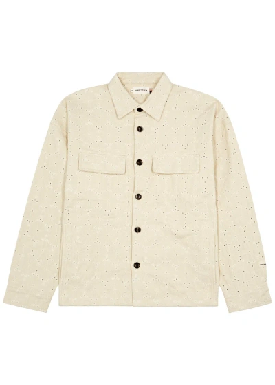 Honor The Gift Legacy Eyelet-embroidered Cotton Overshirt In Cream