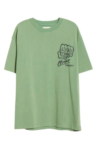 Honor The Gift Like That Cotton Graphic T-shirt In Green
