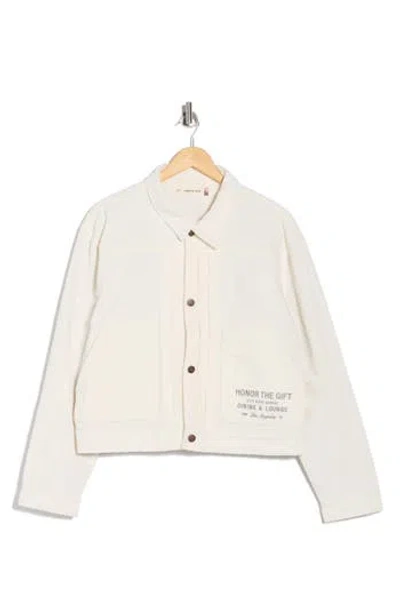 Honor The Gift Logo Detail Cotton Corduroy Jacquard Jacket In White
