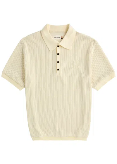 Honor The Gift Logo-embroidered Knitted Polo Shirt In Beige