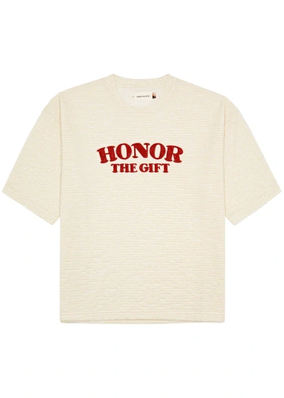 Honor The Gift Logo-embroidered Knitted T-shirt In Cream
