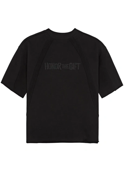Honor The Gift Logo Panelled Cotton T-shirt In Black