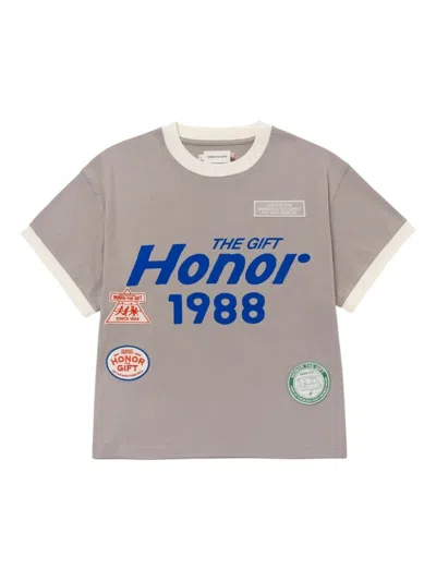 Honor The Gift Logo-patch Cotton T-shirt In Gray