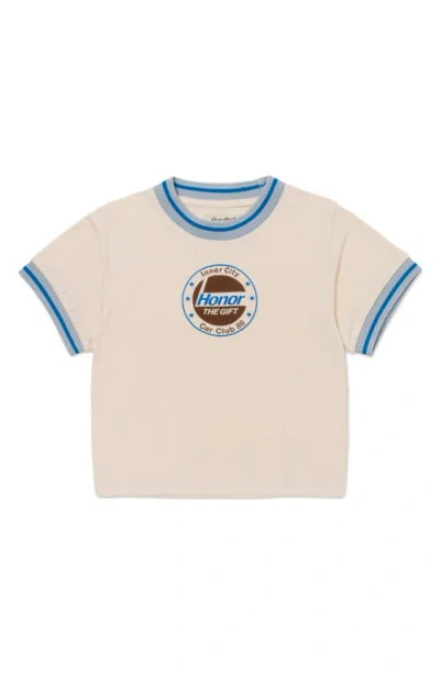 Honor The Gift Logo Ringer T-shirt In Ivory/blue