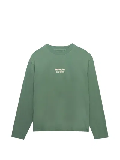 Honor The Gift Logo-print Long-sleeved T-shirt In Green