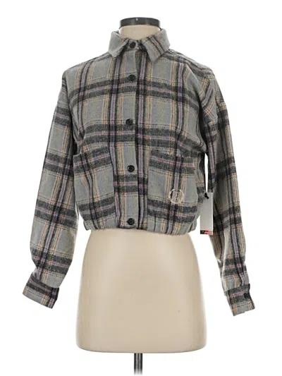 Pre-owned Honor The Gift Long Sleeve Blouse In Gray