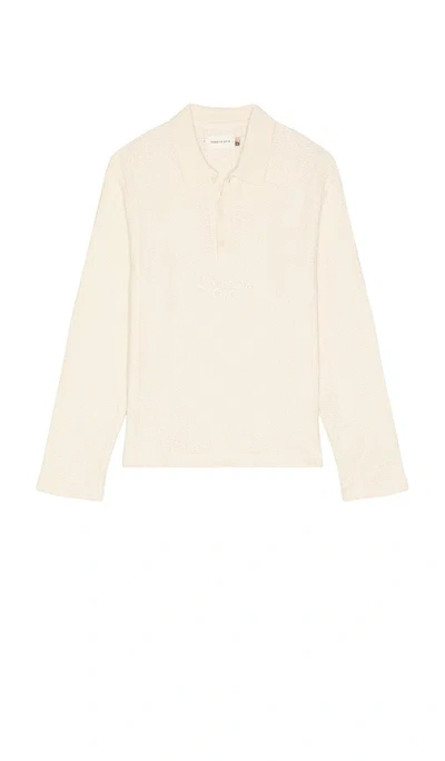 Honor The Gift Long Sleeve Knit Polo In Neutral