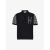 HONOR THE GIFT HONOR THE GIFT MENS BLACK CONTRAST-PATTERN SHORT-SLEEVED COTTON-KNIT POLO SHIRT