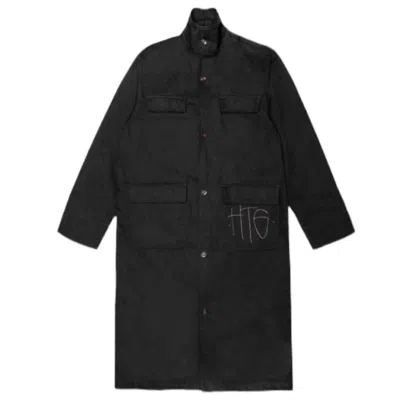 Honor The Gift Men's Denim Trench Coat In Black