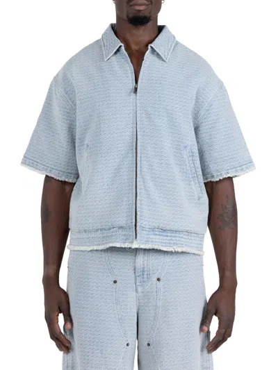 Honor The Gift Men's Drop Shoulder Cotton Denim Shirt In Blue
