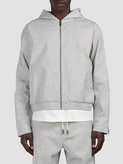 Honor The Gift Men's Embroidered Twill Hooded Jacket In Gray